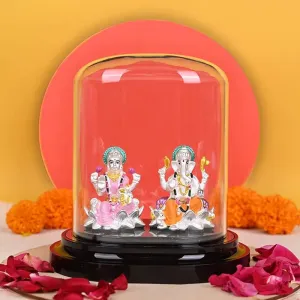 999 Silver Laxmi Ganesh Harmony Idol