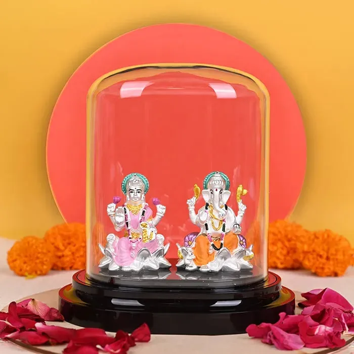 999 Silver Laxmi Ganesh Harmony Idol