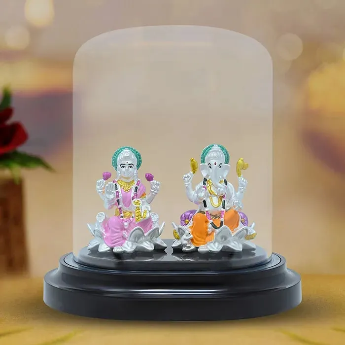 999 Silver Laxmi Ganesh Harmony Idol