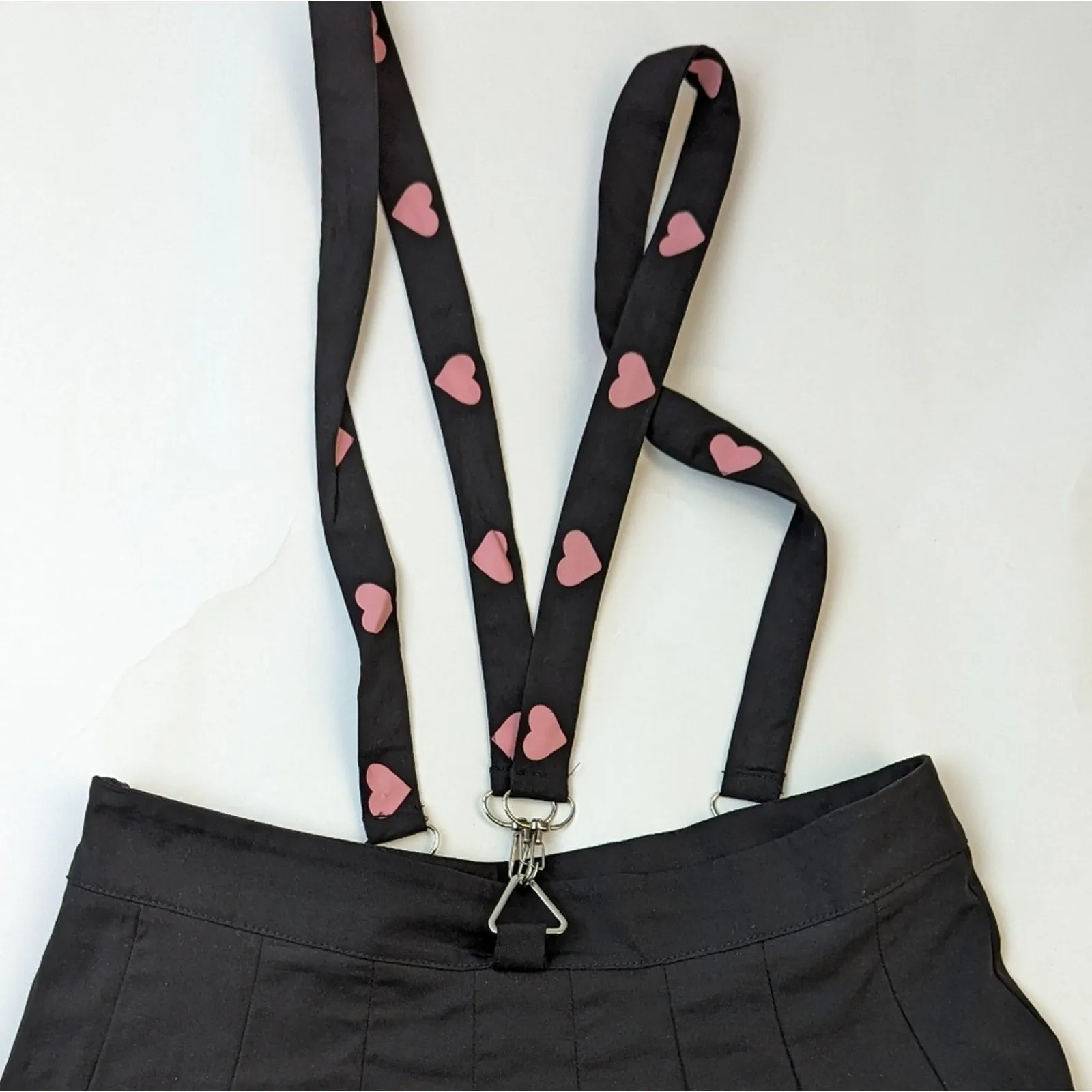 Kawaii Heart Tape Pleated Skirt / Small