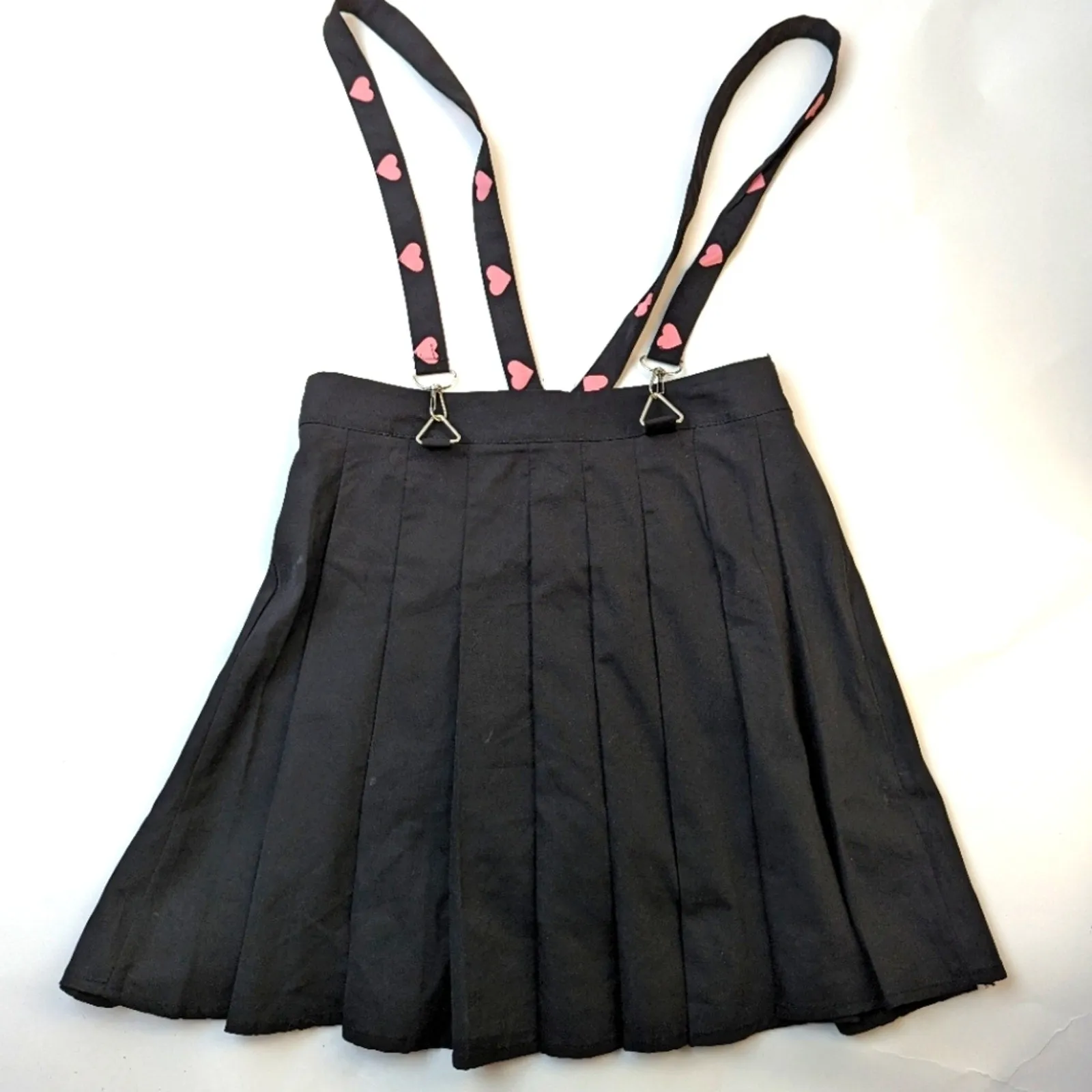 Kawaii Heart Tape Pleated Skirt / Small