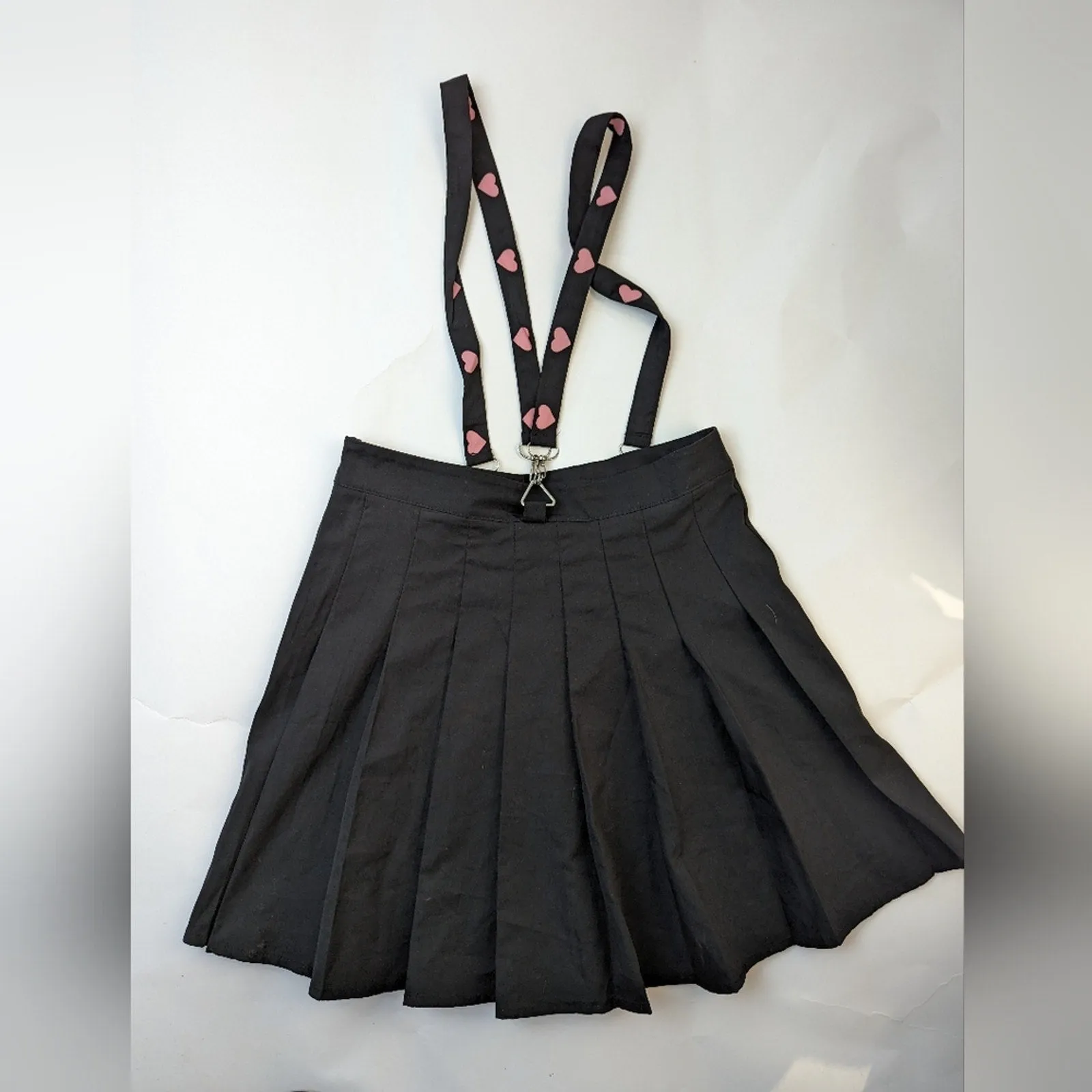 Kawaii Heart Tape Pleated Skirt / Small